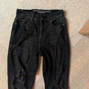 Black high rise mom jeans